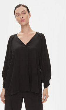Czarna bluzka Marella w stylu casual z dekoltem w kształcie litery v