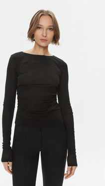 Czarna bluzka Marella w stylu casual z okrągłym dekoltem