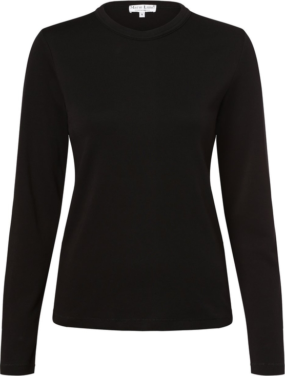 Czarna bluzka Marie Lund w stylu casual z okrągłym dekoltem