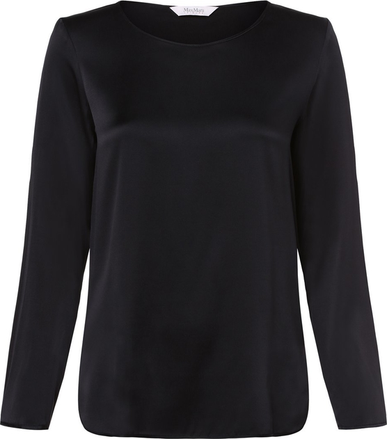 Czarna bluzka MaxMara z długim rękawem w stylu casual z okrągłym dekoltem