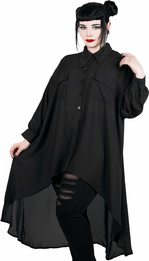 Czarna bluzka Metal-shop w stylu casual z okrągłym dekoltem