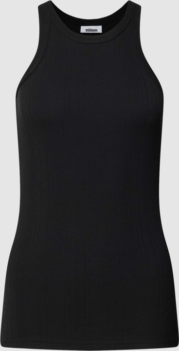 Czarna bluzka Minimum bez rękawów z bawełny w stylu casual