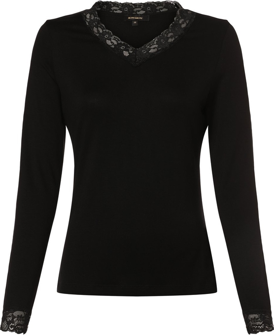 Czarna bluzka More & More z dekoltem w kształcie litery v w stylu casual