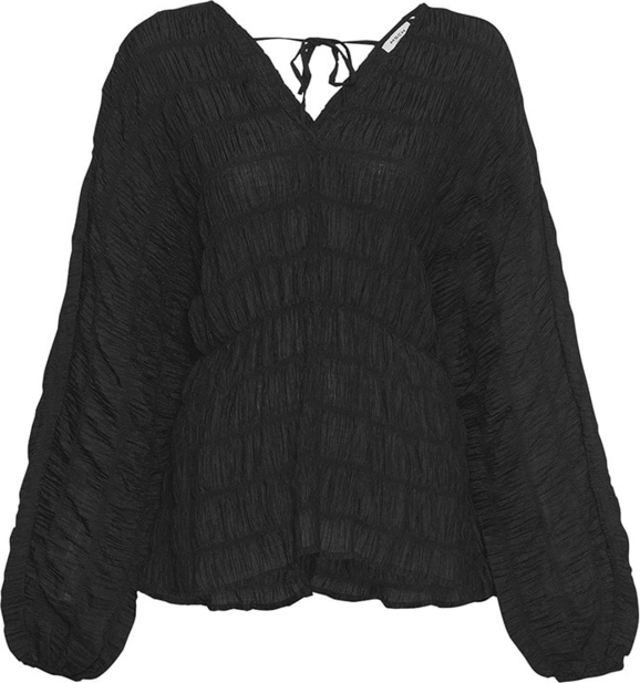 Czarna bluzka Moss Copenhagen z dekoltem w kształcie litery v z długim rękawem w stylu casual