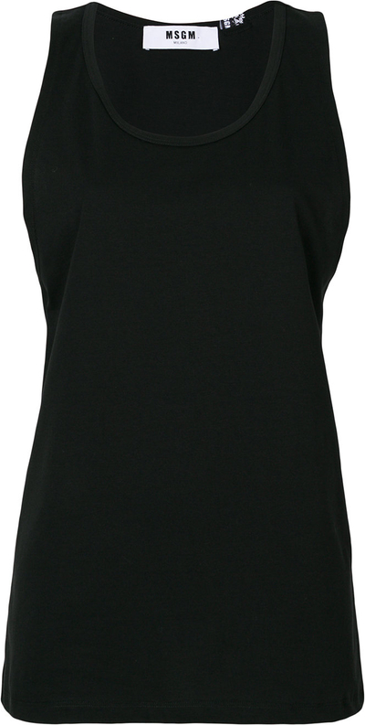 Czarna bluzka MSGM z bawełny bez rękawów