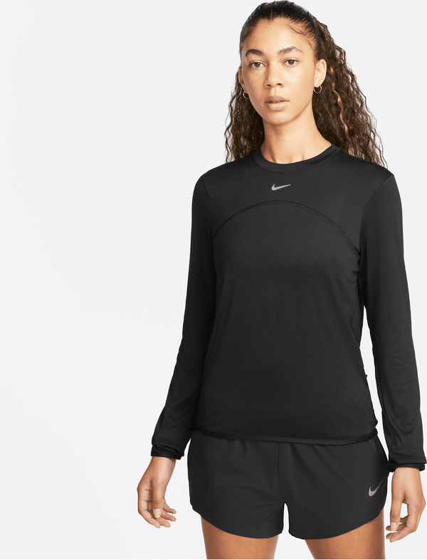 Czarna bluzka Nike w sportowym stylu z długim rękawem