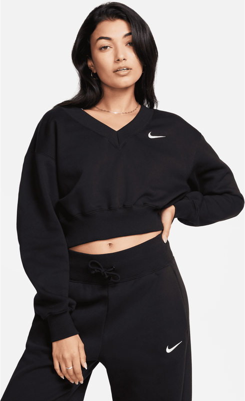 Czarna bluzka Nike z długim rękawem w sportowym stylu