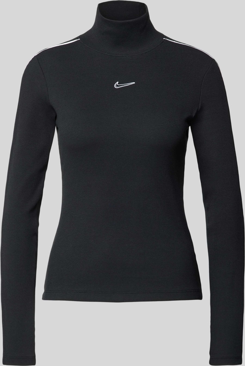 Czarna bluzka Nike z długim rękawem w stylu casual z golfem