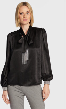 Czarna bluzka Nissa z dekoltem w kształcie litery v