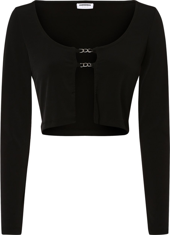 Czarna bluzka Noisy May z długim rękawem z okrągłym dekoltem w stylu casual
