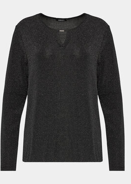 Czarna bluzka Olsen w stylu casual z długim rękawem