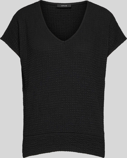 Czarna bluzka Opus w stylu casual z krótkim rękawem