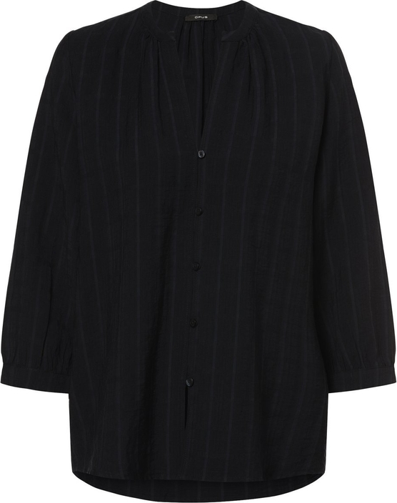 Czarna bluzka Opus w stylu casual z okrągłym dekoltem