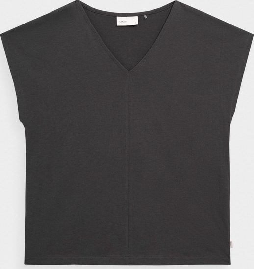Czarna bluzka Outhorn z dżerseju z krótkim rękawem w stylu casual