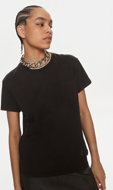 Czarna bluzka Patrizia Pepe w stylu casual z okrągłym dekoltem z krótkim rękawem