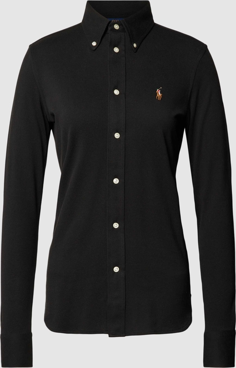 Czarna bluzka POLO RALPH LAUREN z bawełny w stylu casual
