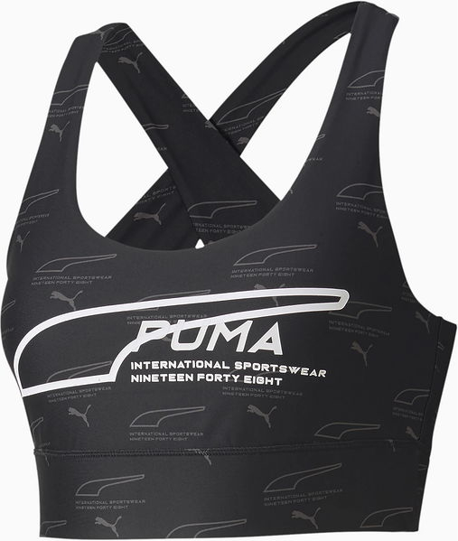 Czarna bluzka Puma z dekoltem w kształcie litery v w sportowym stylu