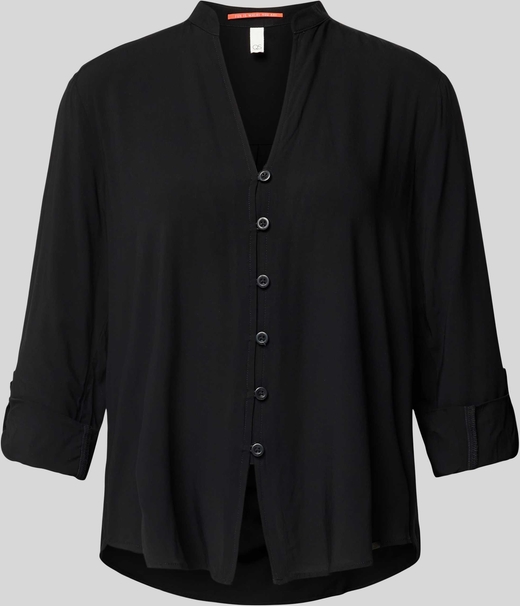 Czarna bluzka Qs w stylu casual z długim rękawem
