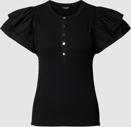 Czarna bluzka Ralph Lauren z okrągłym dekoltem