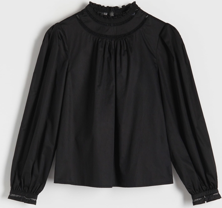 Czarna bluzka Reserved z długim rękawem