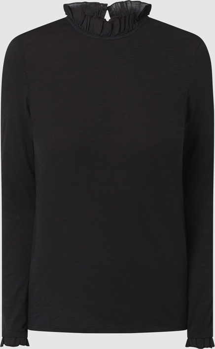 Czarna bluzka Rich & Royal w stylu casual z bawełny z golfem