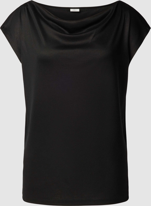 Czarna bluzka S.Oliver Black Label z krótkim rękawem w stylu casual