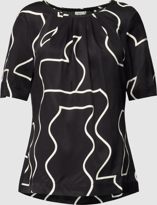 Czarna bluzka S.Oliver Black Label z okrągłym dekoltem