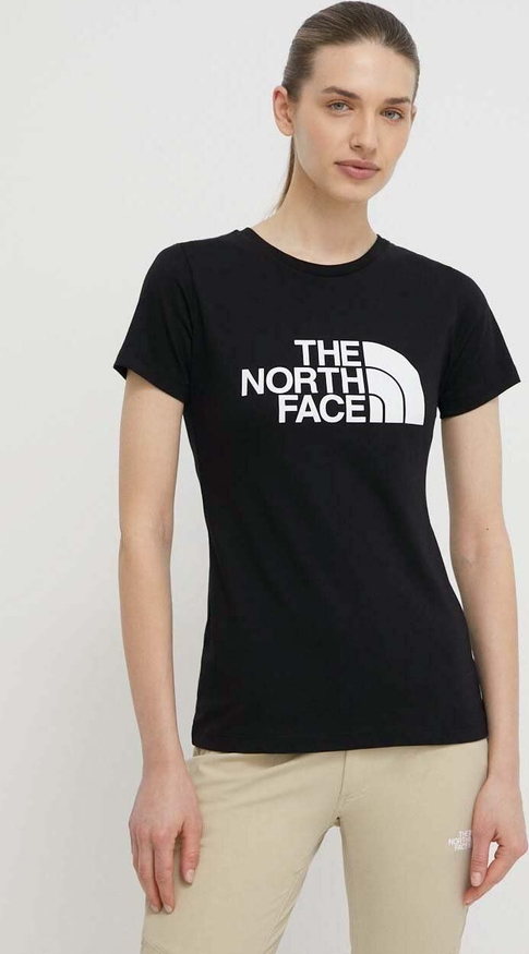 Czarna bluzka The North Face z okrągłym dekoltem w sportowym stylu