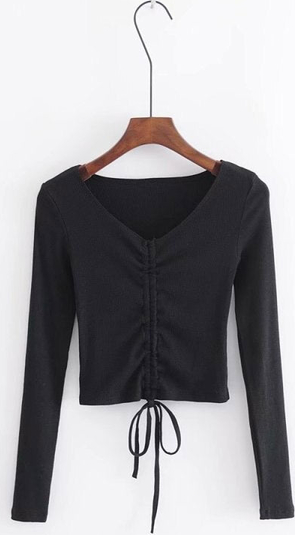 Czarna bluzka Turino Pl w stylu casual z bawełny