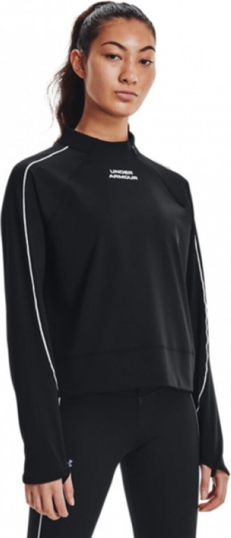 Czarna bluzka Under Armour z długim rękawem z okrągłym dekoltem w sportowym stylu