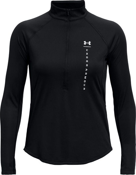 Czarna bluzka Under Armour z golfem z długim rękawem w sportowym stylu