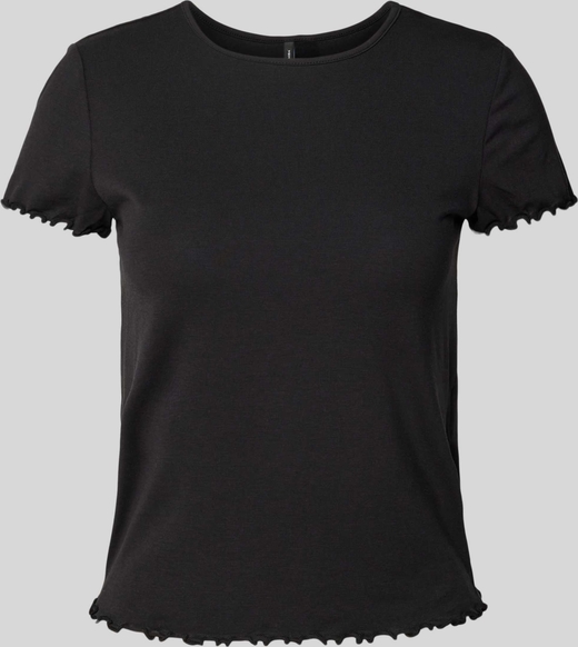 Czarna bluzka Vero Moda w stylu casual z bawełny z krótkim rękawem