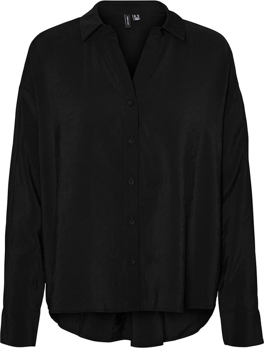 Czarna bluzka Vero Moda z długim rękawem z dekoltem w kształcie litery v w stylu casual