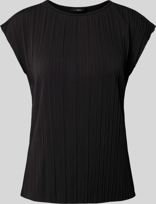 Czarna bluzka Zero w stylu casual z okrągłym dekoltem