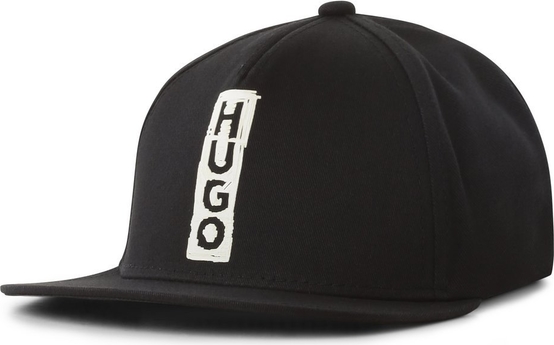 Czarna czapka Hugo Boss z nadrukiem