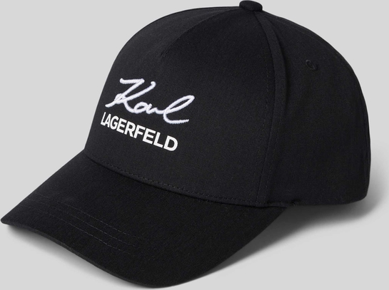 Czarna czapka Karl Lagerfeld z nadrukiem