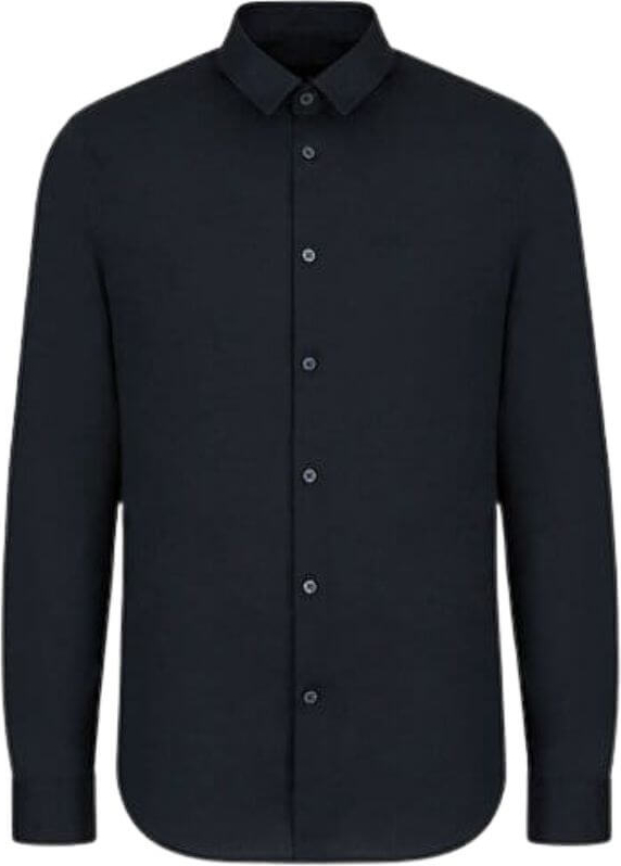 Czarna koszula Armani Exchange w stylu casual z klasycznym kołnierzykiem