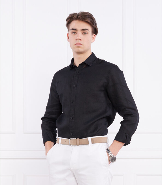 Czarna koszula Armani Exchange z klasycznym kołnierzykiem w stylu casual