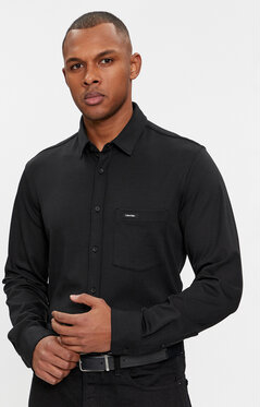 Czarna koszula Calvin Klein w stylu casual z długim rękawem