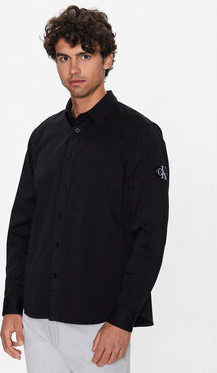 Czarna koszula Calvin Klein w stylu casual z klasycznym kołnierzykiem