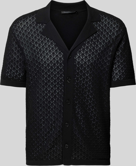 Czarna koszula Drykorn z krótkim rękawem z bawełny w stylu casual