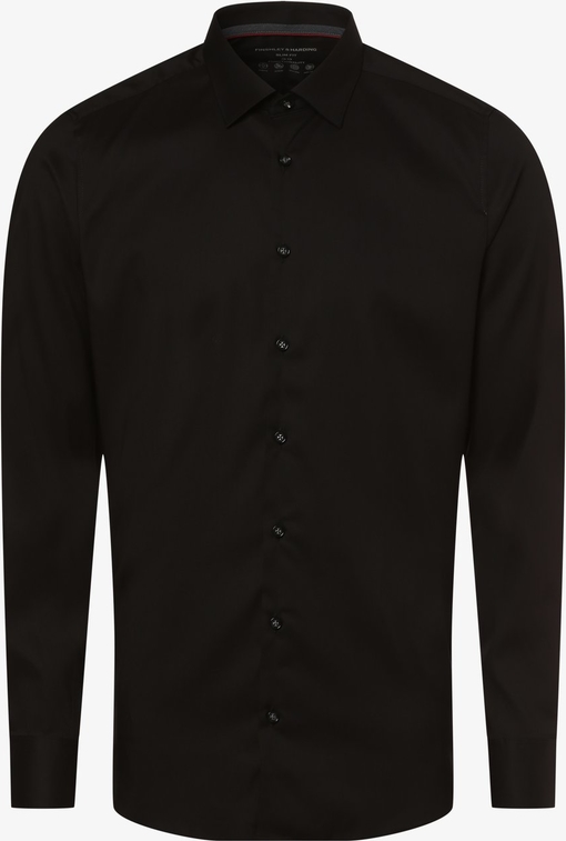 Czarna koszula Finshley & Harding z długim rękawem z klasycznym kołnierzykiem