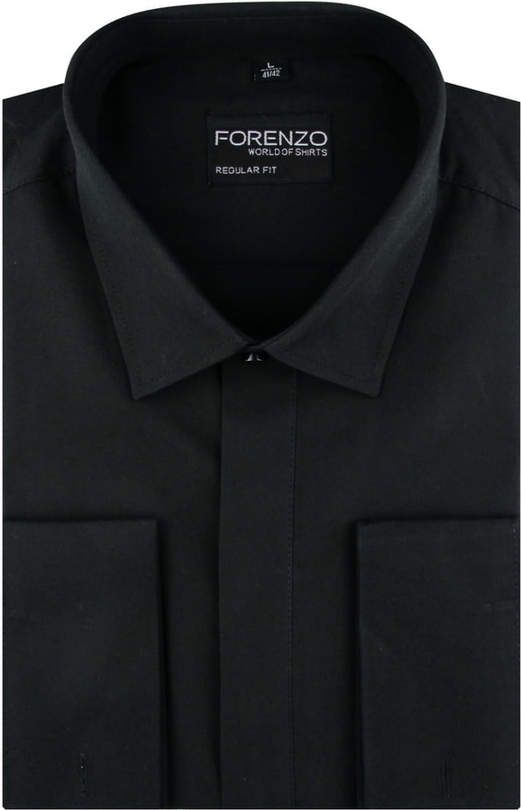 Czarna koszula Forenzo z klasycznym kołnierzykiem