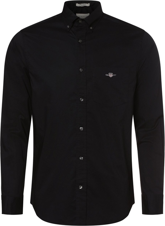 Czarna koszula Gant z kołnierzykiem button down w stylu casual z bawełny