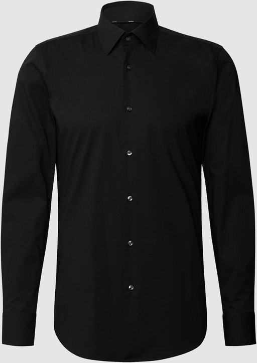 Czarna koszula Hugo Boss z bawełny w stylu casual z klasycznym kołnierzykiem