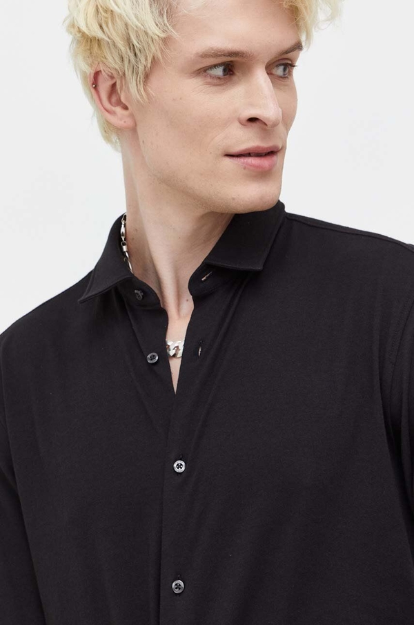 Czarna koszula Hugo Boss z bawełny z długim rękawem
