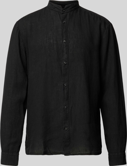 Czarna koszula Hugo Boss z lnu z długim rękawem