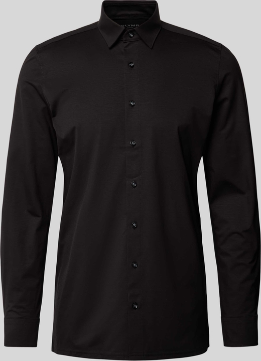 Czarna koszula Olymp z długim rękawem z bawełny