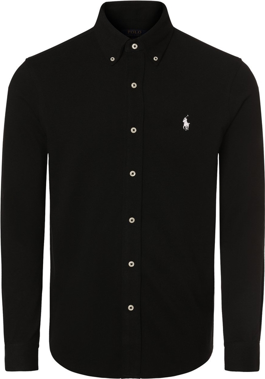 Czarna koszula POLO RALPH LAUREN w stylu casual z kołnierzykiem button down z bawełny