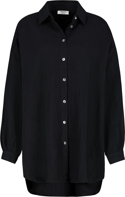 Czarna koszula SUBLEVEL z bawełny w stylu casual